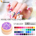 New Nail Art VENALISA Semi Permanent Enamels Red Color Glitter UV Paint Gel Nail Polish Sequins Nail Gel Varnish Lacquer Gel.