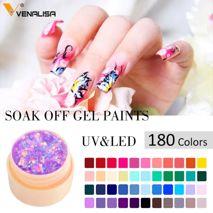 New%20Nail%20Art%20VENALISA%20Semi%20Permanent%20Enamels%20Red%20Color%20Glitter%20UV%20Paint%20Gel%20Nail%20Polish%20Sequins%20Nail%20Gel%20Varnish%20Lacquer%20Gel%20-%20Image%203