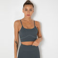 Spot Goods!European and American New Seamless Knitted Sexy Beauty Back Gathered Yoga Bra Running Sports Fitness Yoga Wear.