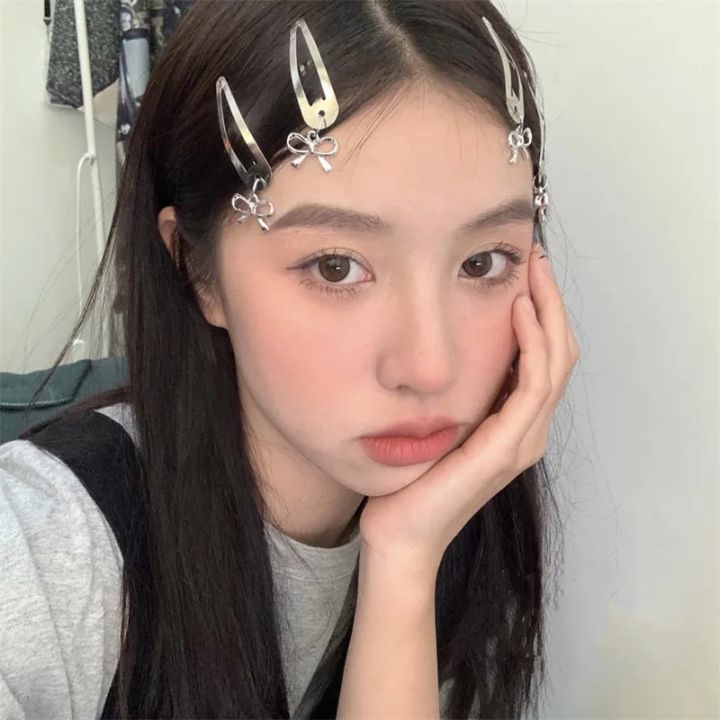 Goth Hair Clips For Women Harajuku Metal Chains Gothic Hair Pins Girl Punk Cross Vintage Hair Accessories Y2K Fashion Jewelry