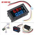 DC 0-200V 10A Digital Voltmeter Ammeter Blue + Red LED Dual Display Amp Volt Meter Car Voltage Current Monitor.