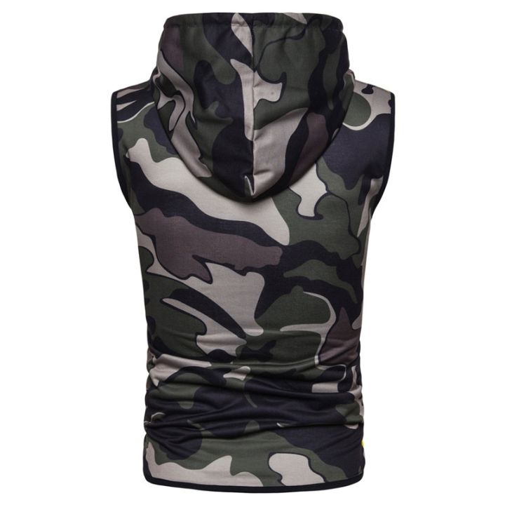 Men's%20Red%20%20Zipper%20Hooded%20Sleeveless%20%20Printed%20Fitness%20Srts%20Vest%20-%20Image%206