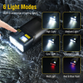 2PCS Rotatable LED Flashlight 380LM Portable Keychain Torch Type-C. 