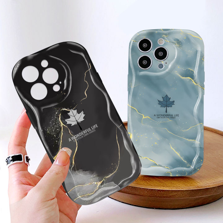 Hontinga%20for%20Realme%20C67%20Back%20Cover%20Maple%20Leaf%20Marble%20Cream%20Texture%20Phone%20Case%20Wavy%20Edge%20Soft%20Silicone%20Cover%20-%20Image%203