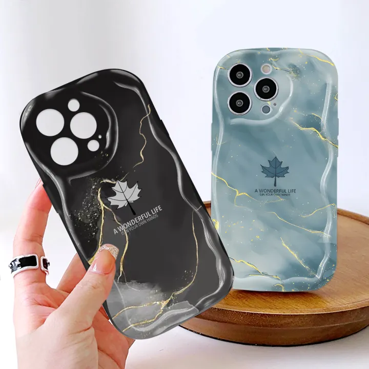 Hontinga%20for%20Redmi%2013%20Xiaomi%20Poco%20M6%204G%20Back%20Cover%20Maple%20Leaf%20Marble%20Cream%20Texture%20Phone%20Case%20Wavy%20Edge%20Soft%20Silicone%20Cover%20-%20Image%203