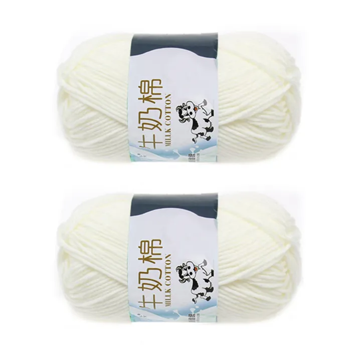 Milk%20Cotton%20wool%20Yarn-2%20x%20knitting%20wool-white%20-%20Image%203