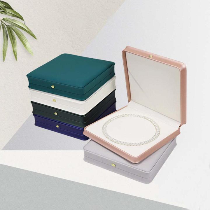 Square Crown Pearl Necklace Display Box Jewelry Box Wedding Necklace Pendants Jewelry Display Case Gift Packaging Storage Case