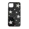 Cool Stars Gloss Black Stylish Phone Case For iPhone 15 14 13 Pro Max 11 12 Mini XR Max X 7 8 Plus SE Y2K Shockproof Soft Cover.
