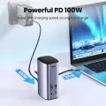 UGREEN Docking Station Triple Display, 12-in-1 USB C MacBook Docking Station with 2 HDMI DP 8K, 10 Gbps USB C and USB-A Data, 100W PD Charging, Ethernet, Audio, SD TF Card Reader for Mac OS, Windows. 