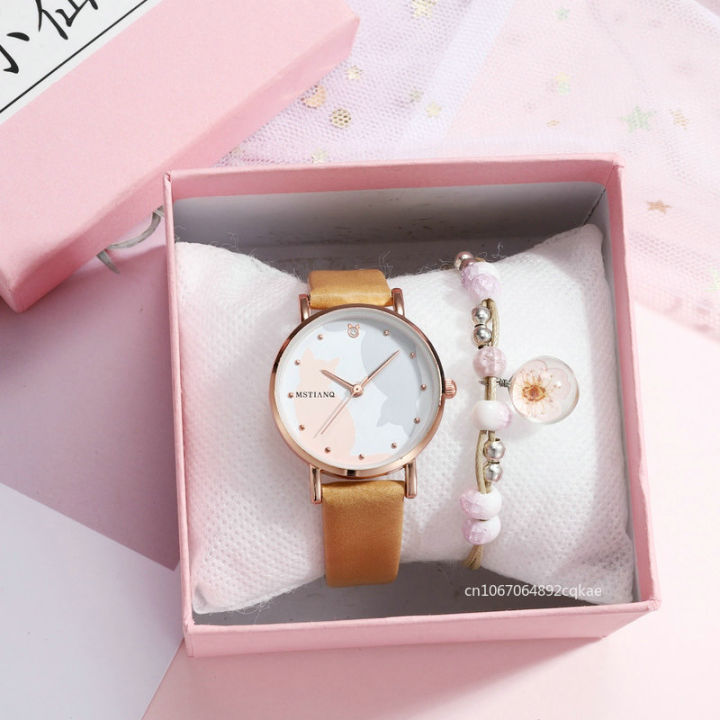 Cute%20Cartoon%20Cat%20Girl%20Watch%20Minimalist%20Harajuku%20Belt%20Quartz%20Women%20Quartz%20Wristwatch%20Kids%20Watches%20Relogio%20Feminino%20Montre%20Femmes%20-%20Image%204