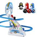 Polar Bear Penguin Sliding Track Puzzle Electric Race Train Track Toy with Music. 