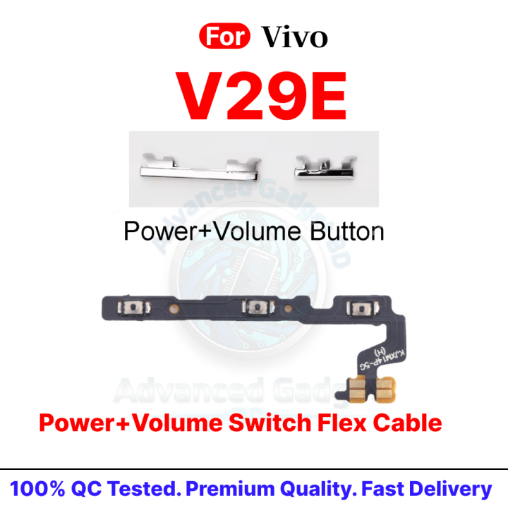 For Vivo V29E Control Volume Button + Power ON / OFF External Switch Flex Cable Button Key Replacement Part