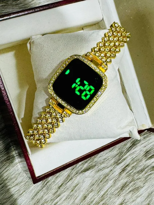 New%20Stylish%20LED/TOUCH%20Rose%20gold%20/Silver/gold%20color%20fashionable%20Diamond%20Card%20Stone%20women%20watch%20-%20Image%207