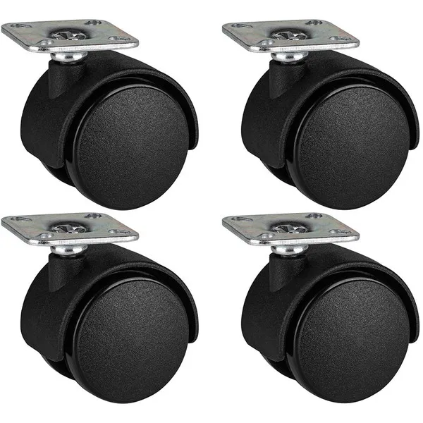 4 Pis Set 2 Inch Wheels Flat Plate Swivel Caster Wheel Computer Table ...