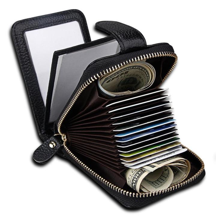 Luxury Striped Men's Leather Wallet 10 Slots Male Purse With Photo Holder Credit Card Holder For Men