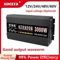 KOGEEK 3000w খাঁটি সাইন ওয়েভফর্ম ইউনিভার্সাল ইনভার্টার dc 12v 24v 48v 60v থেকে 220v lcd স্ক্রিন ইনভার্টার - inverter. 