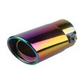 Car Exhaust Tail End Pipe Universal Car Exhaust Muffler Tip Round Stainless Steel Car Tail Rear Round Exhaust Pipe Tail Muffler Tip Pipe Inlet 63mm (Color : Color straight). 