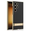 GKK Triumph Ultra-Thin Plain Leather Phone Case with Holder For Samsung Galaxy S24 Ultra 5G.