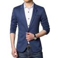 Navy blue  Synthetic Casual Blazer For Men. 