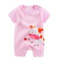 (NEW)Newborn Infant Baby Boy irl Cartoon Printing Short Sleeve Romper Bodysuit. 