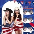 Men's Trendy Metal Frame Sunglasses With American Flag, Prom Party Sunglasses.