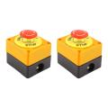 2Pcs Red Mushroom Emergency Stop Shut Off Push Button Switch No. 