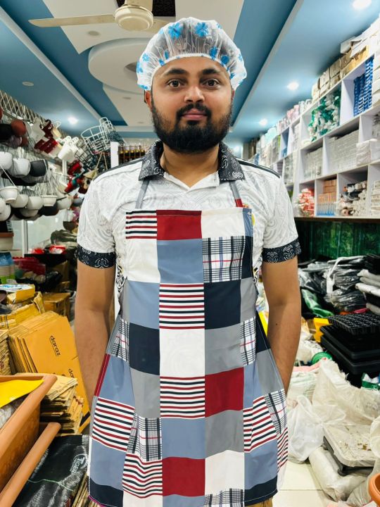Kitchen Apron for Clean and Smart Cooking with 3 pcs Cap