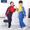 Children Raincoat Rain Pants Set Waterproof Thickened Full Body Boys and Girls Older Children Primary School Students Split Schoolbag Seat Tendon Cloth.