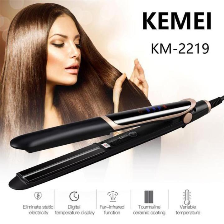 Kemei KM-2219 Ceramic Electric Hair Straightening Iron Infrared Hair Straightner