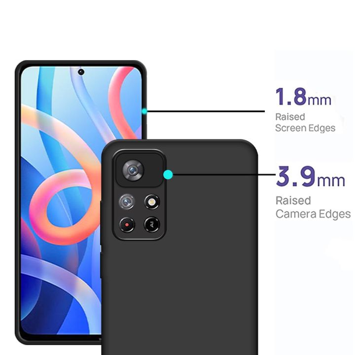 Xiaomi%20Redmi%20Note%2011T%205G/%20Note%2011%205G%20Silicone%20Matte%20Flexible%20Soft%20Phone%20Case%20-%20Black%20-%20Phone%20Back%20Cover%20-%20Image%206