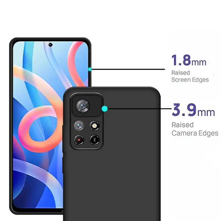 Xiaomi%20Redmi%20Note%2011T%205G/%20Note%2011%205G%20Silicone%20Matte%20Flexible%20Soft%20Phone%20Case%20-%20Black%20-%20Phone%20Back%20Cover%20-%20Image%206