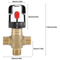 NXFDSIOZ 2X Thermostatic Mixing Valve Solid Brass G1/2 for Shower System Water Temperature Control Pipe Basin Thermostat Control. 