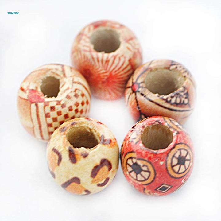 8x 100 Pieces 12mm Mixed Round Wooden Beads for Jewelry Making Loose Spacer Charms