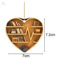Heart Shaped Bookshelf Christmas Tree Pendant Reading Christmas Ornaments 2023 for Book Lovers.