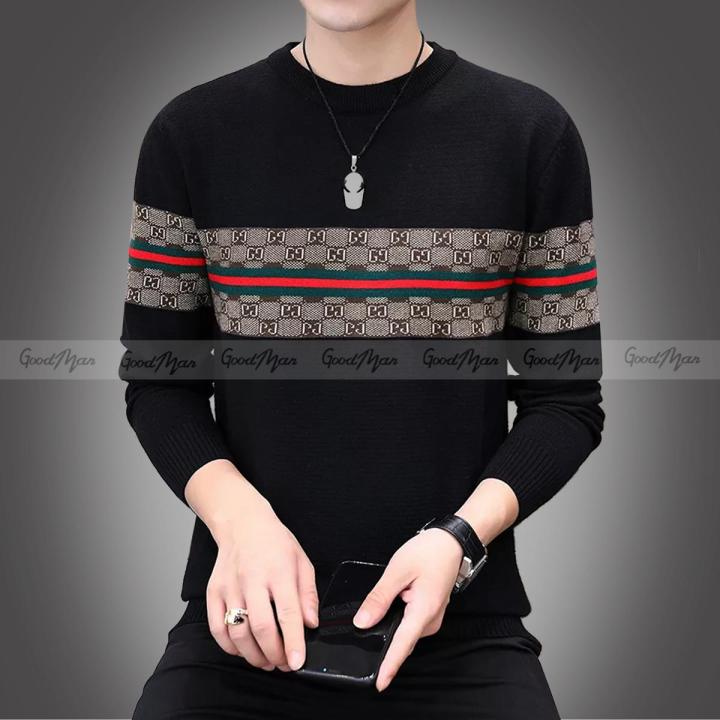 Black Cotton Full Sleeve Sweater for Men