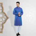 Lubnan Mens Light Blue Color Cotton Slim Fit Panjabi. 