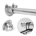 Durable Wardrobe Pipe Curtain Hanging Rail Rod End Support U-Shaped Rod Bracket Portable Stainless Steel Closet Rod Support. 