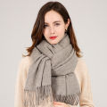 Winter 100% Wool Scarf For Women Brand shawls Thicken Warm Soft Scarves Winter Female Solid Shawls Wrap Pashmina Tassels Scarfs. 