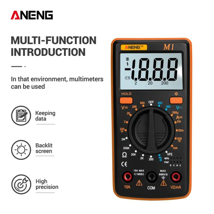 KOGEEK%20ANENG%20M1%20Handheld%20Digital%20Multimeter%20LCD%20Backlight%20High%20Precision%20AC/DC%20Voltage%20Current%20Resistance%20Transistor%20Continuity%20Tester%20Overload%20Protection%20-%20Image%202