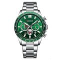 CURREN-8418(silver & green) Top Brand Men's Watch Original Watch Fashion Quartz Calendar Waterproof Chrono Outdoor Leisure Sport Business Men Watch. 