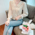 Korean Style Fashionable Top Autumn Women's New Chic Beautiful Small Shirt Popular Long Sleeves Chiffon Shirt This Year.