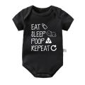 0-24M Toddler Cotton Rompers Unisex Baby Clothes EAT SLEEP POOP Jumpsuit Lovely Girls Outfits Infant Boys Bodysuits.