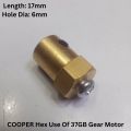 17mm Length COOPER Hex Motor Shaft Coupling 6mm Brass Hex Coupler 17mm For DC Gear Motor Shaft Smart Toy Car Wheels Joint. 