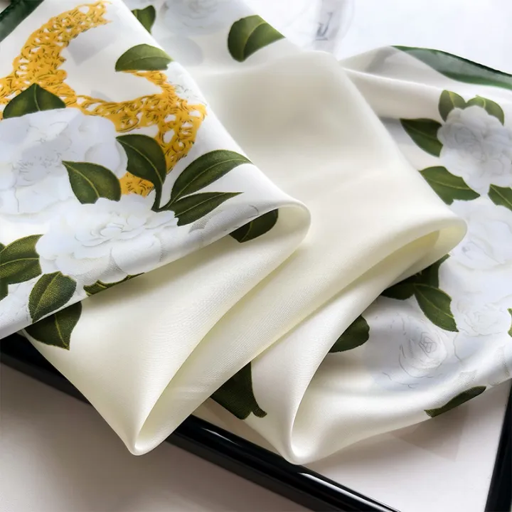 Flower%20Silk%20Square%20Scarf%20Women%20Satin%20Shawl%20Wrap%20Hijab%20Female%20Hair%20Band%20Wrist%20Luxury%20Headkerchief%2070*70cm%20Echarpe%202024%20Bandana%20-%20Image%202