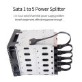 DIY Molex 4pin IDE 1 to 5 SATA 15Pin Hard Drive Power Supply Splitter Cable Cord. 