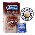 Durex Extra Thin Intense Chocolate Flavored Condom For Men | 12pcs Pack | India.