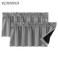 Durable Curtain Valance 2pcs Valance Curtain Light Blocking Modern Elegant Solid Color Black Coating Living Room Bedroom Window Top Cover Home Supplies Curtain Valance with Blackout Coating. 