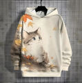New in hoodies & sweatshirts for mens cat print clothing autumn/winter kawaii 3D animals long sleeves women's fashion neutral top.