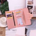 Ladies leather wallet women long flap high-end luxury long multifunctional buckle leather wallet.