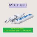 SAFE TOUCH ST-0032 Multiplug 5 Port Extention Socket White Multi Plug. 